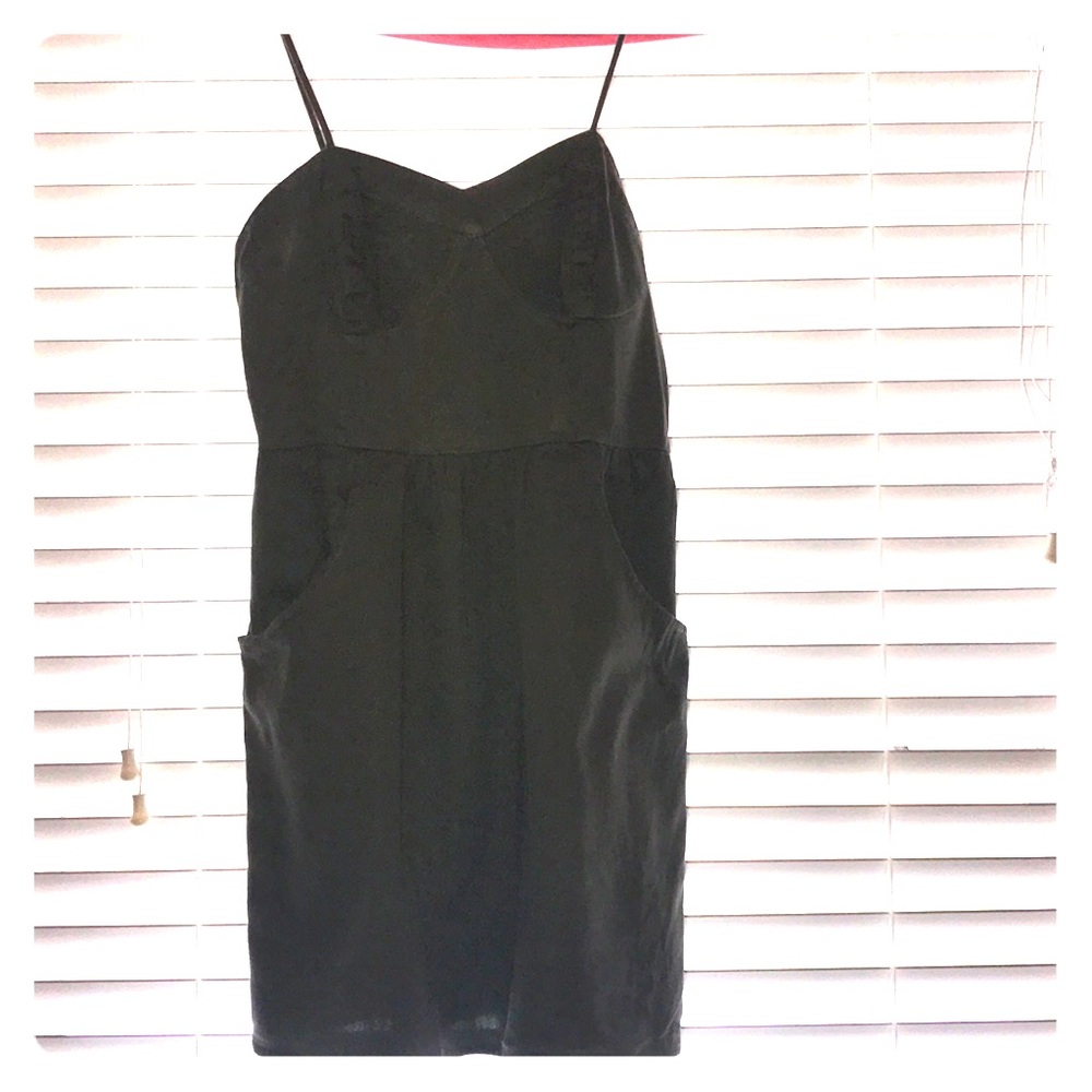 Army green spaghetti strap dress